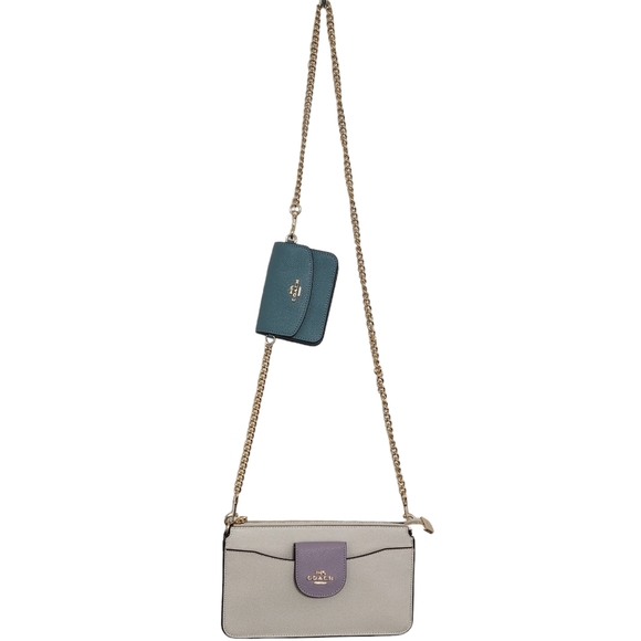 Coach Purse, Poppy Crossbody With Card Case In Colorblock NWT - Picture 2 of 10